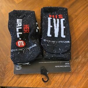Wall-E and Eve, two pack couples socks.  New
